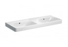 Geberit Smyle Square Раковина двойная, 120cm, z dwoma przelewami, bez otworów na baterie