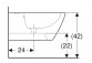 Geberit Smyle Square Биде подвесное, B35cm, H26cm, T54 cm, z переливом, с отверстиями под смеситель