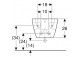 Geberit Smyle Square Биде подвесное, B35cm, H26cm, T54 cm, z переливом, с отверстиями под смеситель