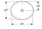 Geberit Variform Встраиваемая раковина, овальная, B50cm, H17.8cm, T40cm, без перелива, без отверстия под смеситель