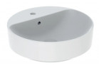 Geberit Variform Раковина накладная на столешницу, круглая, 45cm, z переливом, с отверстиями под смеситель