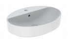 Geberit Variform Раковина накладная на столешницу, овальная, 60cm, z переливом, с отверстиями под смеситель