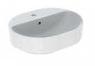 Geberit Variform Раковина накладная на столешницу, eliptyczna, 50cm, z переливом, с отверстиями под смеситель