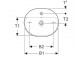 Geberit Variform Раковина накладная на столешницу, eliptyczna, B55cm, H15.8cm, T40cm, без перелива, без отверстия под смеситель