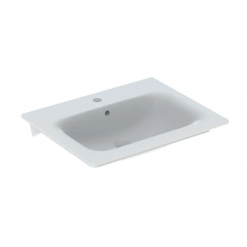 Geberit Selnova Square Раковина с тумбой, B55cm, H16.8cm, T48cm, cienki rant, z переливом, с отверстиями под смеситель