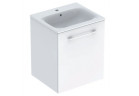 Geberit Selnova Square Набор szafki под раковину, z jednymi drzwiami, 55x65.2x50.2cm, белый, с раковиной meblową, cienki rant, z переливом, с отверстиями под смеситель
