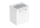 Geberit Selnova Square Набор szafki под раковину, z jednymi drzwiami, 60x65.2x50.2cm, белый, с раковиной meblową, cienki rant, z переливом, с отверстиями под смеситель