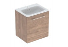 Geberit Selnova Square Набор szafki под раковину, z jednymi drzwiami, 60x65.2x50.2cm, греческий орех hickory, с раковиной meblową, cienki rant, z переливом, с отверстиями под смеситель