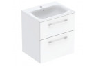 Geberit Selnova Square Набор szafki под раковину, z dwiema szufladami, 60x65.2x50.2cm, белый, с раковиной meblową, cienki rant, z переливом, с отверстиями под смеситель