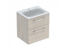 Geberit Selnova Square Набор szafki под раковину, z dwiema szufladami, 60x65.2x50.2cm, греческий орех hickory светлый, с раковиной meblową, cienki rant, z переливом, с отверстиями под смеситель