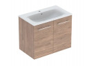 Geberit Selnova Square Набор szafki под раковину, z dwojgiem двери, 80x65.2x50.2cm, греческий орех hickory, с раковиной meblową, cienki rant, z переливом, с отверстиями под смеситель