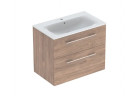 Geberit Selnova Square Набор szafki под раковину, z dwiema szufladami, 80x65.2x50.2cm, греческий орех hickory, с раковиной meblową, cienki rant, z переливом, с отверстиями под смеситель