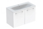 Geberit Selnova Square Набор szafki под раковину, z dwojgiem двери, 100x65.2x50.2cm, белый, с раковиной meblową, cienki rant, z переливом, с отверстиями под смеситель