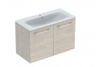 Geberit Selnova Square Набор szafki под раковину, z dwojgiem двери, 100x65.2x50.2cm, греческий орех hickory светлый, с раковиной meblową, cienki rant, z переливом, с отверстиями под смеситель