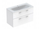 Geberit Selnova Square Набор szafki под раковину, z dwiema szufladami, 100x65.2x50.2cm, белый, с раковиной meblową, cienki rant, z переливом, с отверстиями под смеситель