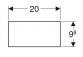 Geberit Smyle Square Wkład do szuflady, podział в форме litery H, do szuflady dolnej, B32.3cm, H9.8cm, T20cm, lava