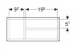 Geberit Smyle Square Wkład do szuflady, podział в форме litery H, do szuflady górnej, B32.3cm, H5.9cm, T15cm, lava