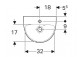 Geberit Selnova Раковина kompaktowa, B36cm, H15cm, T29cm, z переливом, с отверстиями под смеситель