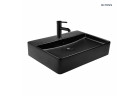 Oltens Duve раковина 60x42 cm накладная прямоугольная с плёнкой SmartClean - чёрный мат. 