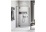 Двери для душа Radaway Essenza Black KDJ 80 cm, левые, стекло прозрачные с плёнкой Easy Clean, profil чёрный мат.