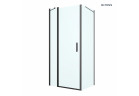 Oltens Verdal душевая кабина 90x80 cm прямоугольная чёрный мат./стекло прозрачные двери с задней стенкой