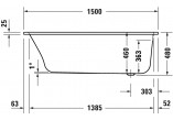 Ванна с гидромассажем 150x75cm, Qatego Jet-System - Белый