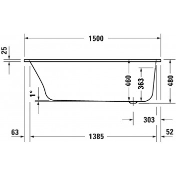 Ванна с гидромассажем 150x75cm, Qatego Jet-System - Белый