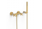 Смеситель двухзахватный подвесная душевая, TRES MONTBLANC - 24-K Золото Матовое