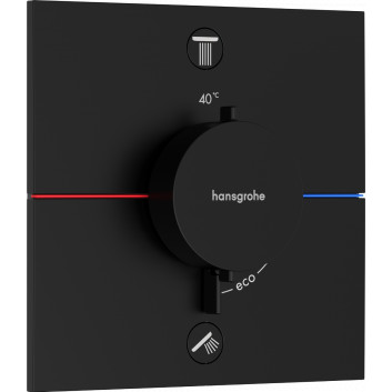 Смеситель термостатическая, скрытая do 2 odbiorników со встроенной системой безопасности zgodnie z EN 1717, Hansgrohe ShowerSelect Comfort E - Чёрный Хром Szczotkowany