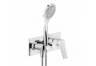 Смеситель душевая Gessi Rilievo, подвесная, 2 выходы wody, душевой набор, element настенный, Black Metal Brushed PVD