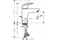 Однорычажный смеситель для раковины 100 z metalowym kompletem odpływowym, Hansgrohe Logis - Чёрный Матовый
