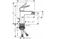 Однорычажный смеситель для биде 110 Fine с набором слива-перелива, Hansgrohe Logis - Чёрный Матовый