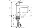 Однорычажный смеситель для раковины 110 Fine без сливного набора, Hansgrohe Logis - Чёрный Матовый 