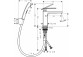 Однорычажный смеситель для раковины 110 z główką Bidetta и шлангом душевым 160 cm, Hansgrohe Tecturis E - Хром 