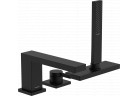 на 3 отверстия, однорычажный смеситель на борт ванны z sBox, внешний элемент, Hansgrohe Tecturis E - Чёрный Матовый
