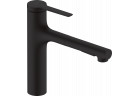 Однорычажный смеситель кухонный 160, металлическая выдвижной излив, 2jet, Hansgrohe Zesis M33 - Чёрный Матовый
