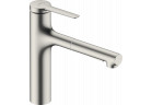 Однорычажный смеситель кухонный 160, металлическая выдвижной излив, 2jet, Hansgrohe Zesis M33 - Сталь Szlachetna Finish