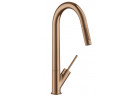 Смеситель Axor Starck кухонный однорычажный z rozpylaczem EcoSmart Brushed Red Gold