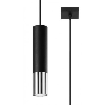 Lampa подвесной Sollux Ligthing LOOPEZ 1, GU10 40W, чёрный/золотой