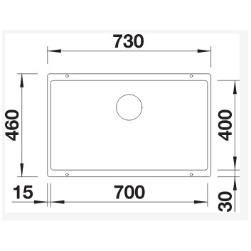 Blanco LEMIS 45 S-IF MINI 605x500mm, z korkiem automatycznym, стальной