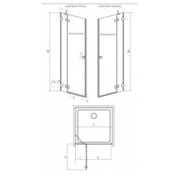 Двери для душа для ниши Radaway Essenza Pro DWJ 110, правые, 1100x2000mm, profil хром