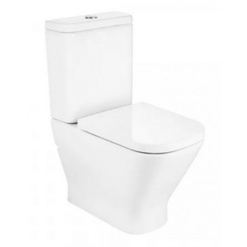 Унитаз компакт WC Roca Gap Rimless Square, 65x36.5cm, перелив двойной, белая