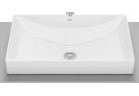 Накладная раковина Roca 60 cm, прямоугольная, без отверстия под смеситель, FINECERAMIC - Белая