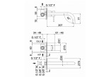 Смеситель для раковины Vema Tiber Steel, скрытая, на 2 отверстия, излив 208mm, без пробки, нержавеющая сталь inox