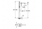 Смеситель для ванны напольный Grohe Eurocube Joy высота 88-98 cm,хром