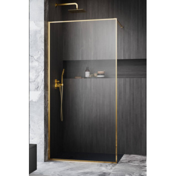 Кабина Walk-In Radaway Modo F II 50, profil чёрный глянцевый, стекло бесцветное