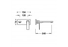 Element настенный do podtynkowego korpusu baterii umywalkowe TRES Slim Exclusive, излив 240mm, золото