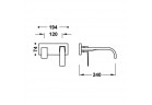 Element настенный do podtynkowego korpusu baterii umywalkowe TRES Slim Exclusive, излив 240mm, золото