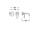 Element настенный do podtynkowego korpusu baterii umywalkowe TRES Slim Exclusive, излив 180mm, чёрный матовая
