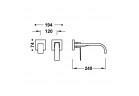 Element настенный do podtynkowego korpusu baterii umywalkowe TRES Slim Exclusive, излив 240mm, хром